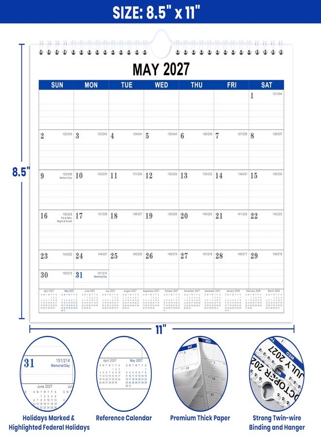 Feteulo 2026-2027 Wall Calendar - Wall Calendar 2026-2027 Monthly from JULY 2026 - December 2027, 11”x 8.5”, 18 Months, Suitable for Hanging on the Wall - Image 3