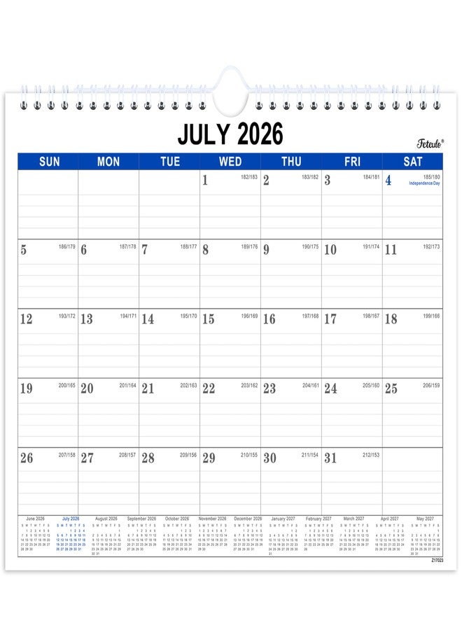 Feteulo 2026-2027 Wall Calendar - Wall Calendar 2026-2027 Monthly from JULY 2026 - December 2027, 11”x 8.5”, 18 Months, Suitable for Hanging on the Wall - Image 1