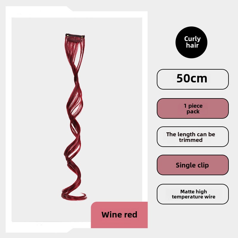 Generic Long Hair Extension Highlight Clip-On Burgundy 