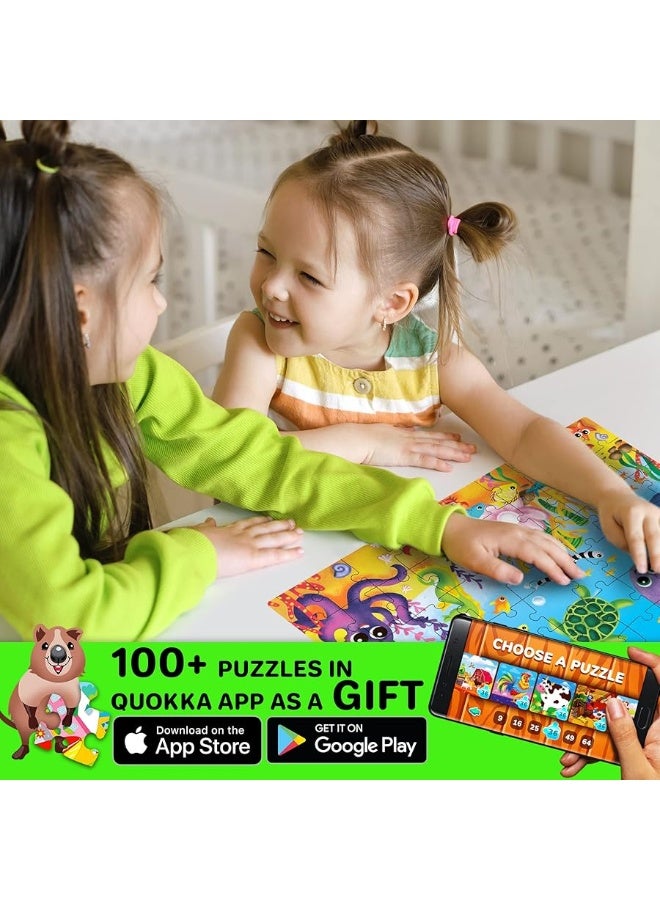 QUOKKA 60 Piece Puzzles for Kids Ages 4-6 - 4 Jigsaw Puzzles for Toddlers 3-5 by QUOKKA - Animals Toys for Children 6-8-10 Year Old for Boys and Girls - Image 3