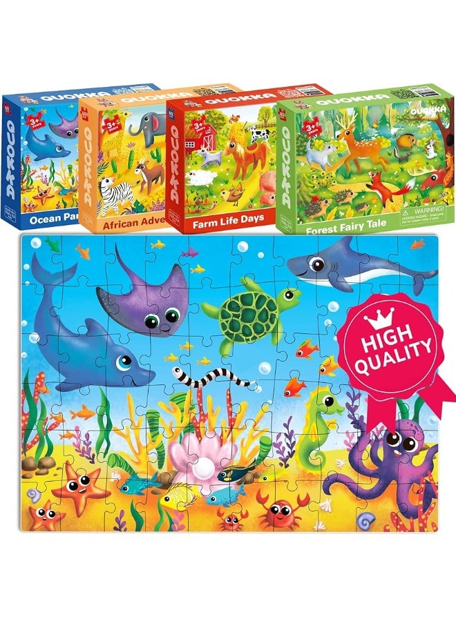 QUOKKA 60 Piece Puzzles for Kids Ages 4-6 - 4 Jigsaw Puzzles for Toddlers 3-5 by QUOKKA - Animals Toys for Children 6-8-10 Year Old for Boys and Girls - Image 4