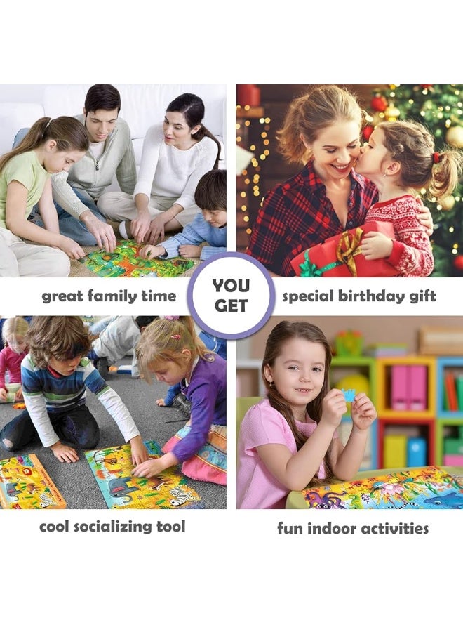 QUOKKA 60 Piece Puzzles for Kids Ages 4-6 - 4 Jigsaw Puzzles for Toddlers 3-5 by QUOKKA - Animals Toys for Children 6-8-10 Year Old for Boys and Girls - Image 1