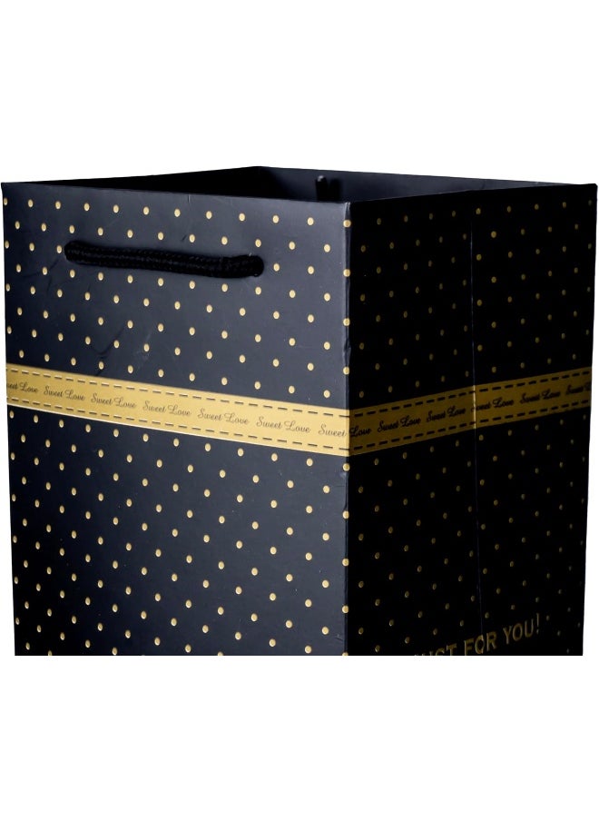 Cuisine Art Wine Bags, Wine Gift Paper Bags Single Bottle Wine Gift Bags Red Wine Tote Bags, 4.7 X 3.9 X 14.2’’ Wine Gift Bags Kraft Paper Wine Bags Bulk With Handles, Pack Of 9 Black Gold  - Image 2
