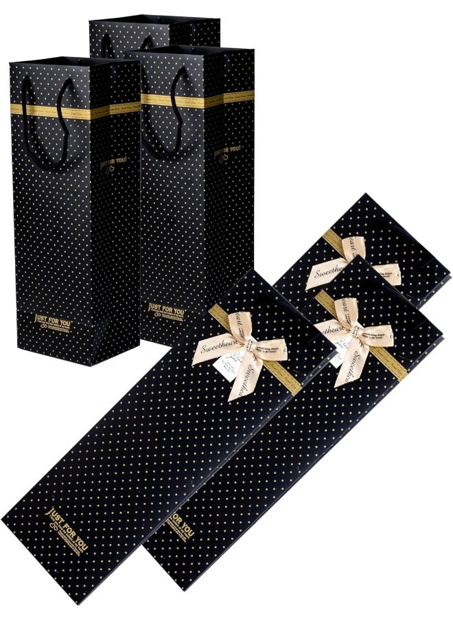 Cuisine Art Wine Bags, Wine Gift Paper Bags Single Bottle Wine Gift Bags Red Wine Tote Bags, 4.7 X 3.9 X 14.2’’ Wine Gift Bags Kraft Paper Wine Bags Bulk With Handles, Pack Of 9 Black Gold  - Image 4
