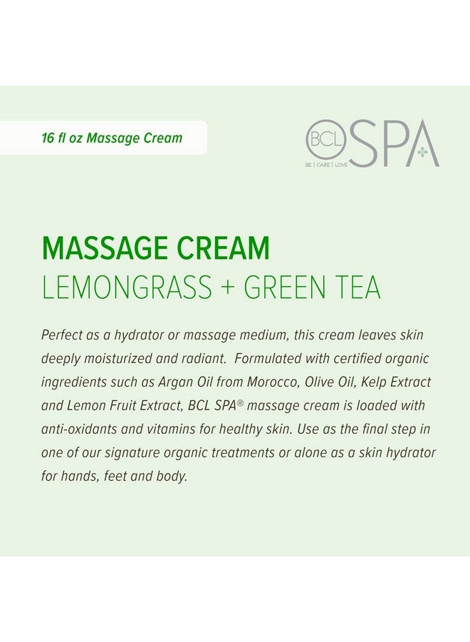 BCL SPA Massage Cream Lemongrass + Green Tea, 16 oz - Image 2