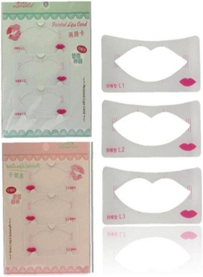 Sluswallow 3 Pcs Lip Liner Stencils Lip Painting Template Women Lip Make Up Mold Card Beginner Cosmetic Aid Tools, Lip Liners - Image 5