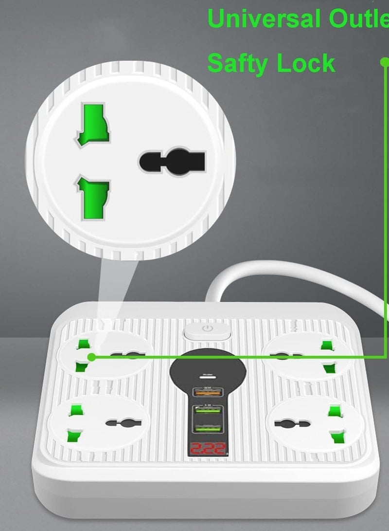 JAJEEK Power Strip Surge Protector with USB – 4 AC Outlets & 3 USB Ports (1 PD), Flat Plug Extension Cord, 6ft Power Cord, Compact Desktop Socket for Travel, Home, Office, and More  - Image 5