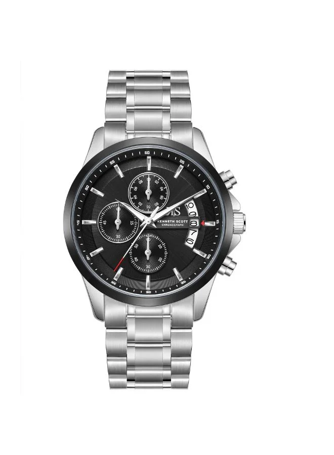 Kenneth Scott Men's Chronograph  Black  Dial Watch - K26106-SBSB