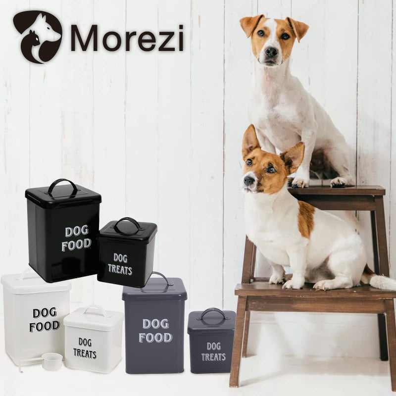Morezi Dog Food Storage Container Farmhouse Pet Food Treats holder with Lid and Scoop, Perfect Sturdy Canister Tins for Kitchen Countertop, Shelf, Great Gift for Pet Owners - Dog Food - Image 4