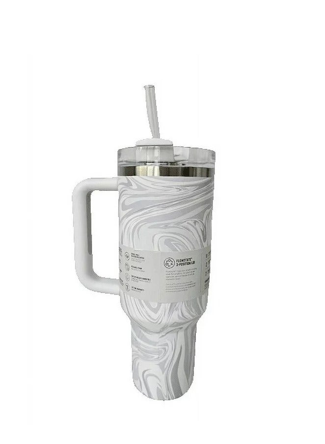 Quencher H2.0 FlowState 40oz Rose Quartz Swirl Tumbler with Leakproof Lid & Reusable Straw – Premium Stainless Steel Vacuum Insulated Travel Mug | Double-Walled Design Keeps Drinks Cold for 24 Hours & Hot for 7 Hours | Durable, BPA-Free, Eco-Friendly & Stylish Hydration Solution for Work, Gym, Travel & Outdoor Use