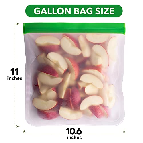 GREENZLA Planet Friendly Reusable Freezer Bags, 8-Pack Extra Thick and Leakproof & Resealable - For Safe Food Storage, Marinating, Snacks, & Meal Prep, Reusable Bags for Food, & Freezer Safety - Image 2