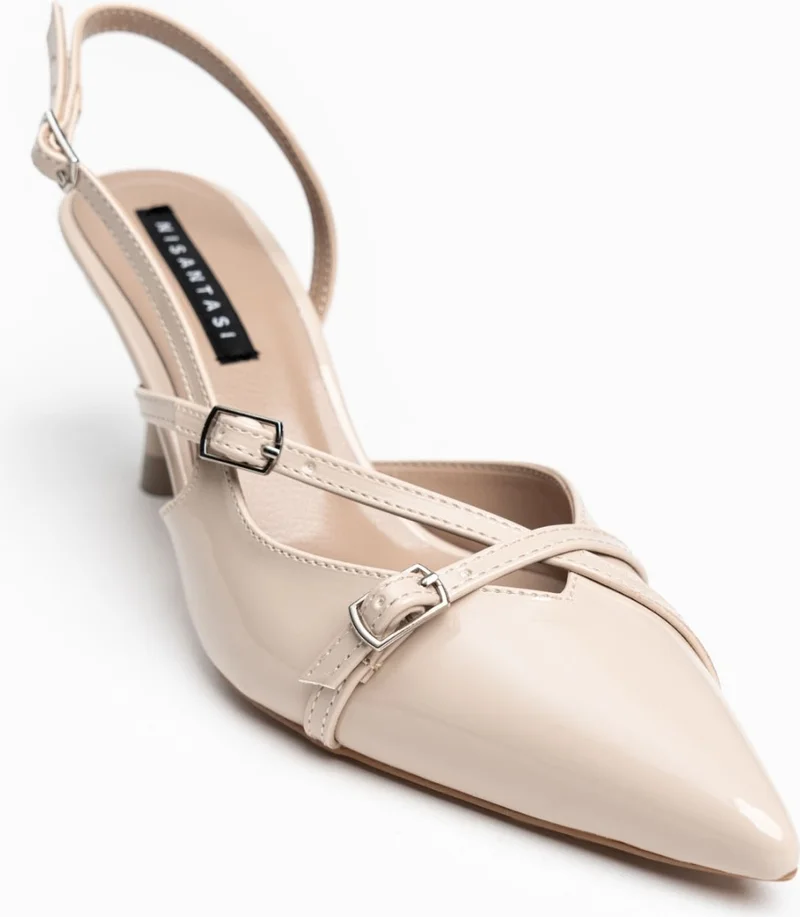 Nişantaşı Shoes Wanda Ten Patent Leather Belt Detail Ankle Tied Women's Heeled Shoes
