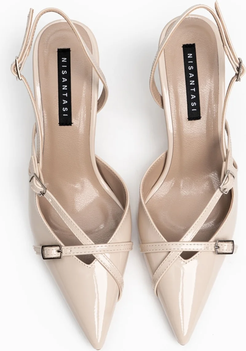 Nişantaşı Shoes Wanda Ten Patent Leather Belt Detail Ankle Tied Women's Heeled Shoes