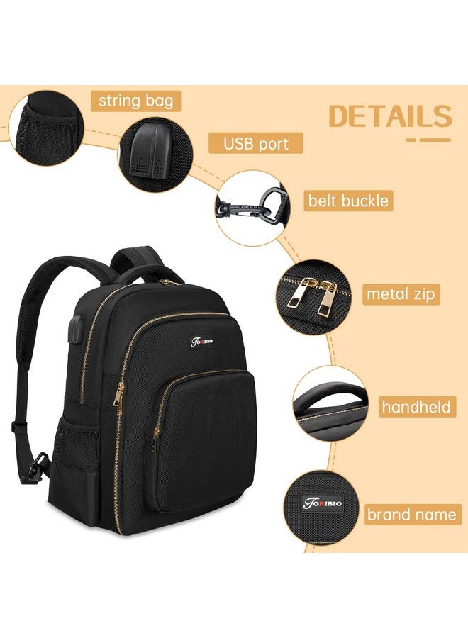 TORIBIO TORIBIO Barber Supplies Bag for Clippers and Supplies, Hairstylist Clipper Portable Backpack for Barber Tools (Black + Gold)  - Image 5