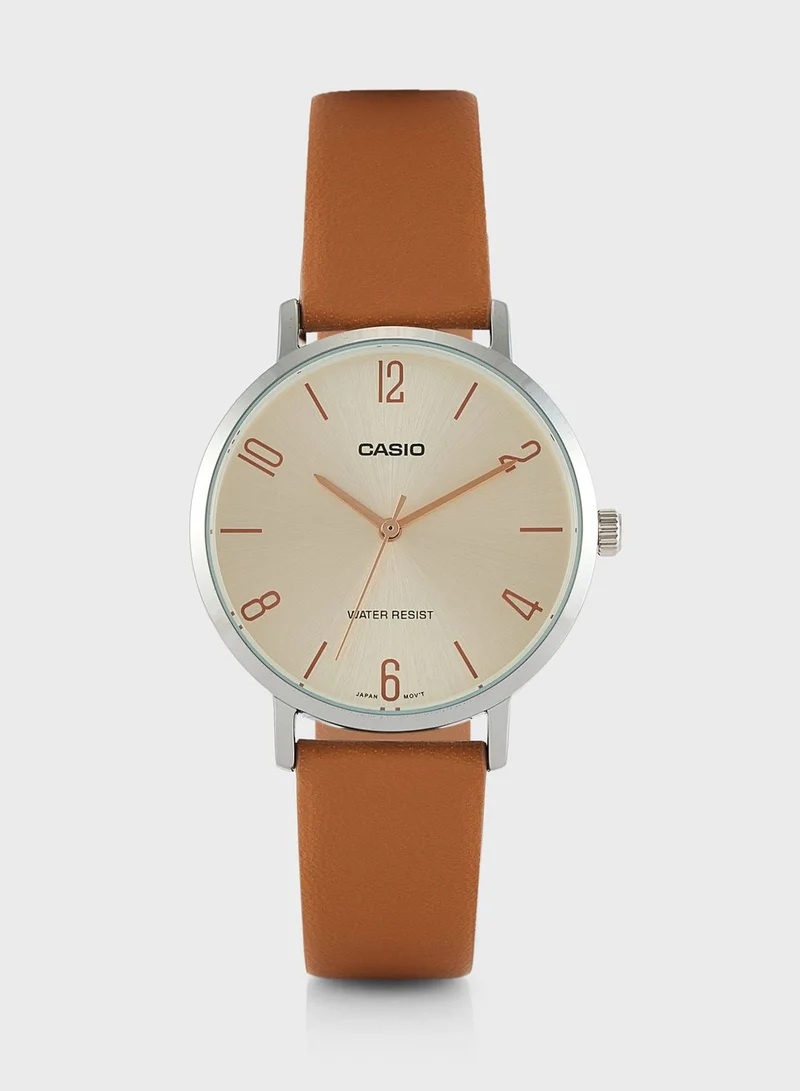 CASIO Pu Strap Analog Watch