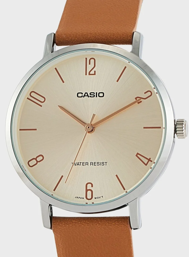 CASIO Pu Strap Analog Watch