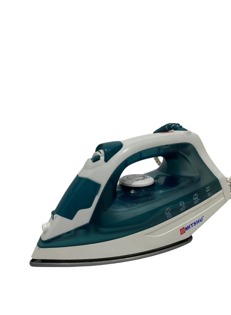 MITSHU Steam Iron with Titanium Teflon Soleplate, Non-Stick Soleplate, Vertical Steam Function, Adjustable Temperature & Steam, Dry/Spray/Steam Modes, Burst Steam Option, 1200W Green - Image 4