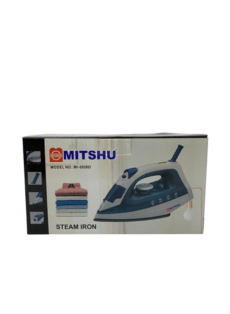 MITSHU Steam Iron with Titanium Teflon Soleplate, Non-Stick Soleplate, Vertical Steam Function, Adjustable Temperature & Steam, Dry/Spray/Steam Modes, Burst Steam Option, 1200W Green - Image 5