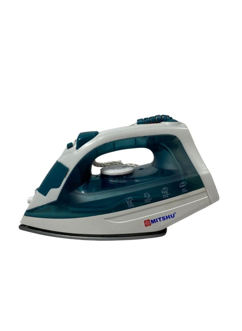 MITSHU Steam Iron with Titanium Teflon Soleplate, Non-Stick Soleplate, Vertical Steam Function, Adjustable Temperature & Steam, Dry/Spray/Steam Modes, Burst Steam Option, 1200W Green - Image 2