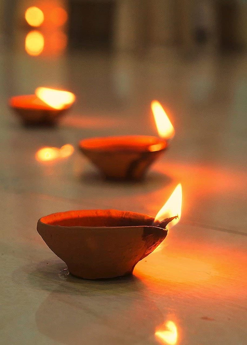 JAIPUR ACE Jaipur Ace Handmade Pack of 51 Clay Diya for Puja Mitti Diya Deepak for Diwali Decoration Traditional Diya for Home Office Decoration Brown Pack 51  - Image 2