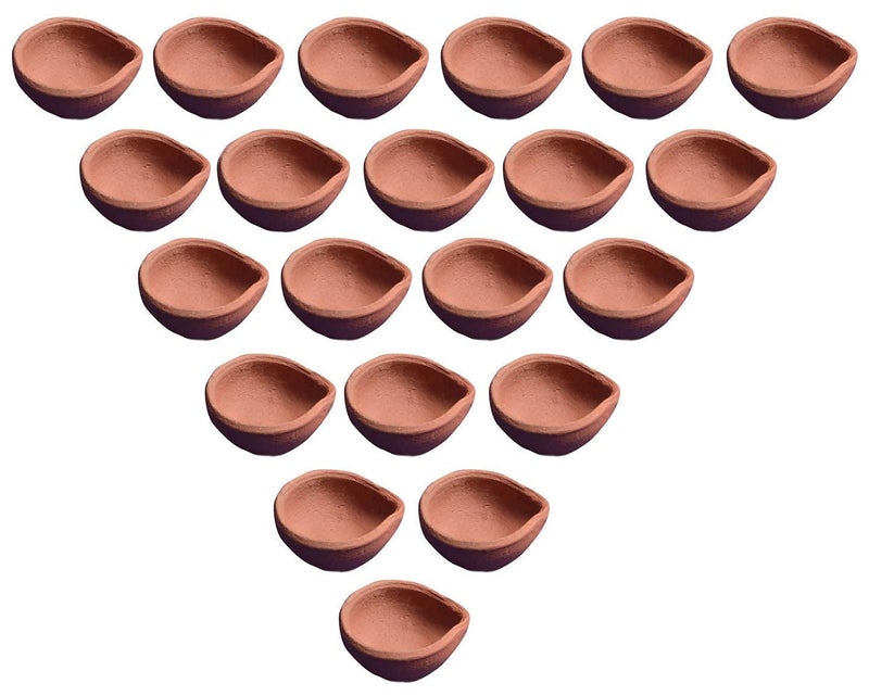 JAIPUR ACE Jaipur Ace Handmade Pack of 51 Clay Diya for Puja Mitti Diya Deepak for Diwali Decoration Traditional Diya for Home Office Decoration Brown Pack 51  - Image 3