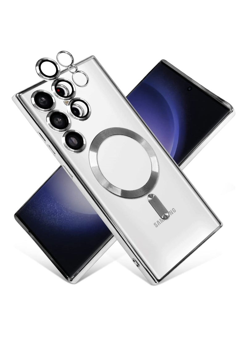 إيف Samsung Galaxy S23 Ultra Clear مع حمية العدسة الكاميرا الحافظة المغناطيسية متوافقة - Image 1