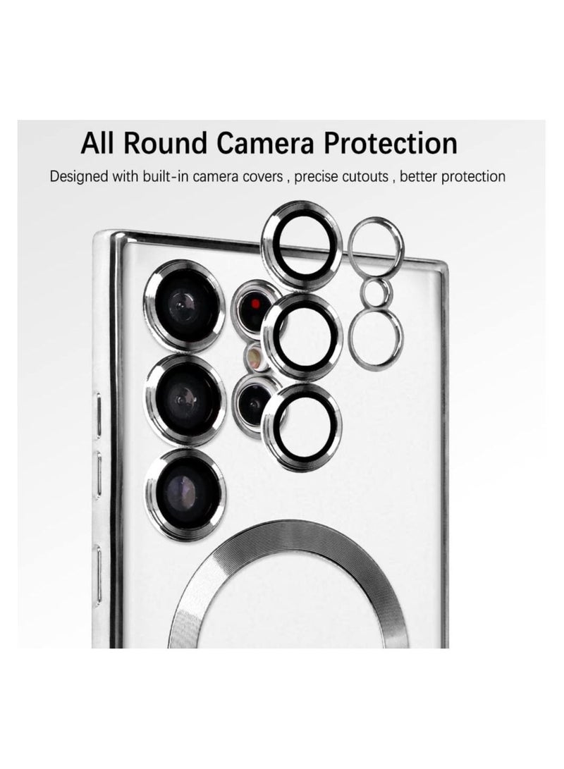 إيف Samsung Galaxy S23 Ultra Clear مع حمية العدسة الكاميرا الحافظة المغناطيسية متوافقة - Image 3