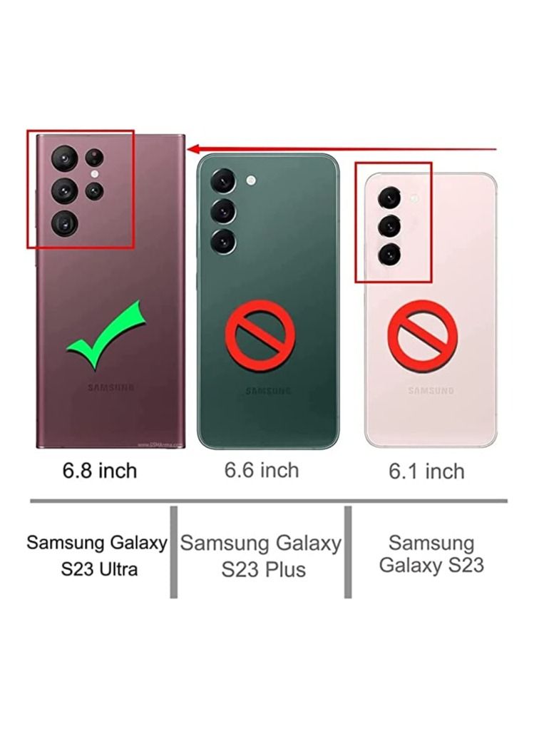 إيف Samsung Galaxy S23 Ultra Clear مع حمية العدسة الكاميرا الحافظة المغناطيسية متوافقة - Image 2