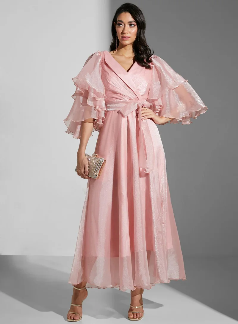 Namshi x Ruffled Overlay Maxi Dress