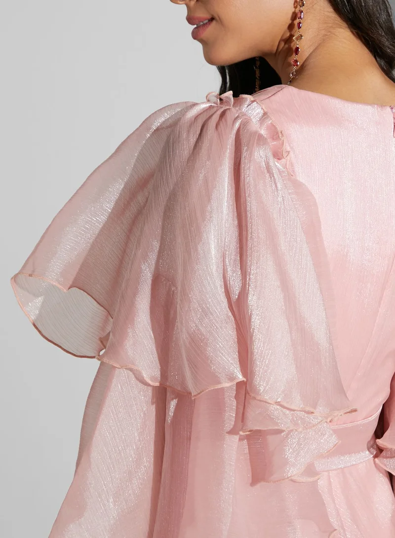 Namshi x Ruffled Overlay Maxi Dress
