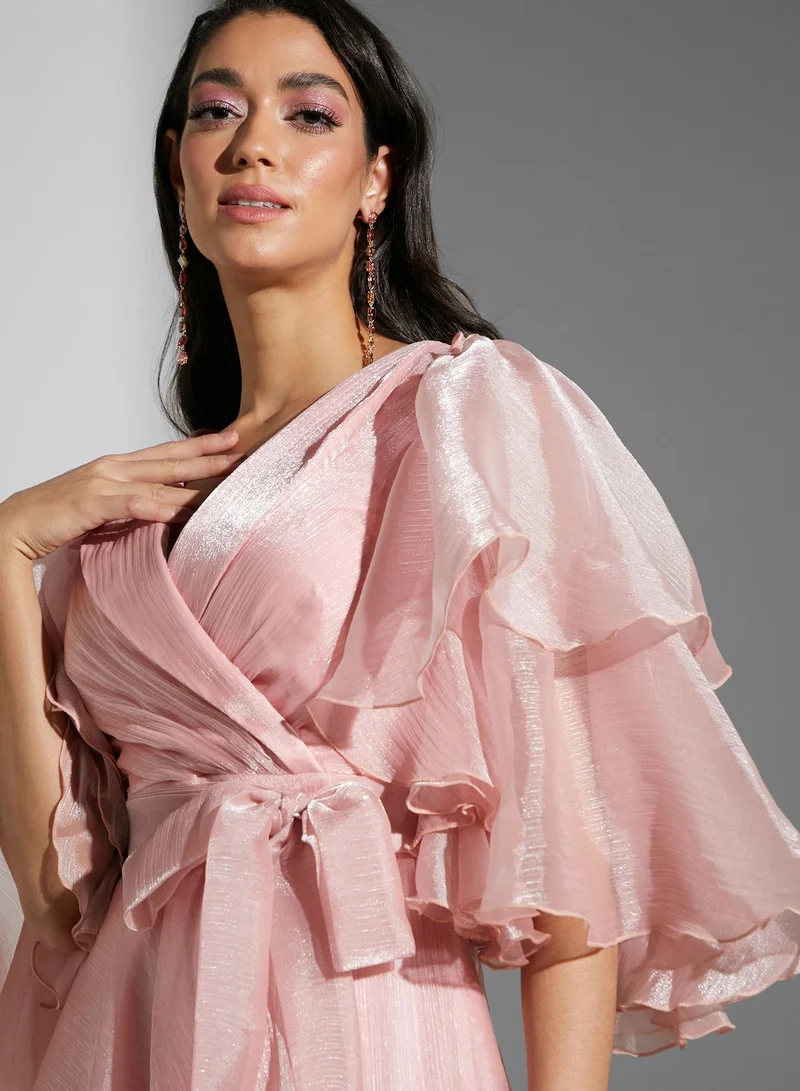 Namshi x Ruffled Overlay Maxi Dress