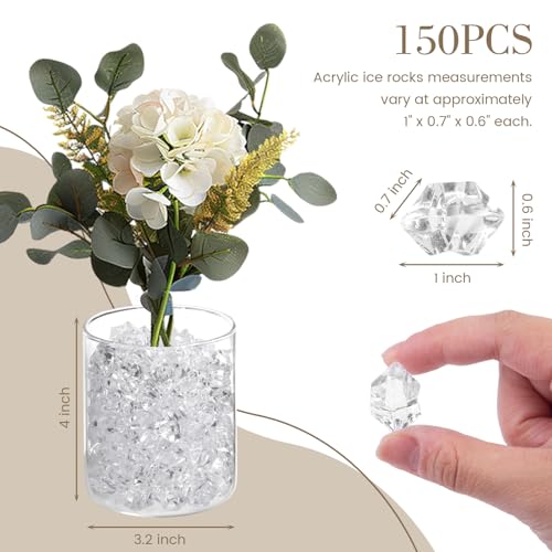 DomeStar Fake Ice, 150PCS Fake Diamonds, Plastic Diamonds Acrylic Rocks Vase Fillers for Centerpieces Wedding Party Table Scatter Food Display - Image 4