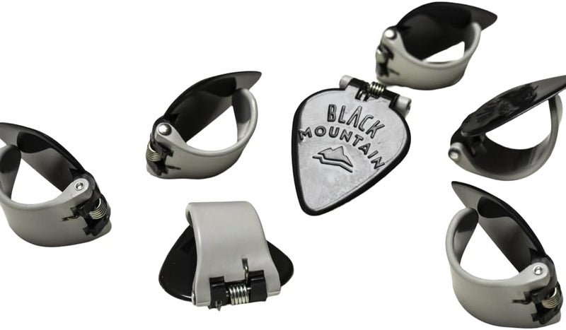 Black Mountain Medium Gauge Thumb Picks for Acoustic Guitar, Electric Guitar, Ukulele, Banjo, and More - Spring Loaded Universal Fit for Medium to XL Thumbs - Premium Finger Picks - Image 1