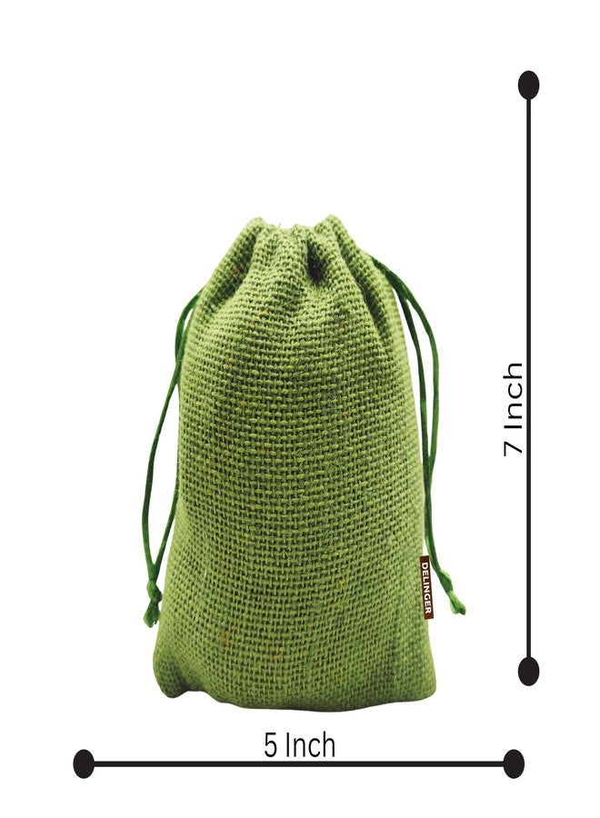Delinger Jute Drawstring Potli Bags Multi-Color 5x7 Inch Set of 6 – Durable Pouches for Gifting, Jewelry, Party Favors, Wedding Return Gifts, Diwali Hampers, and Festive Packaging - Image 2