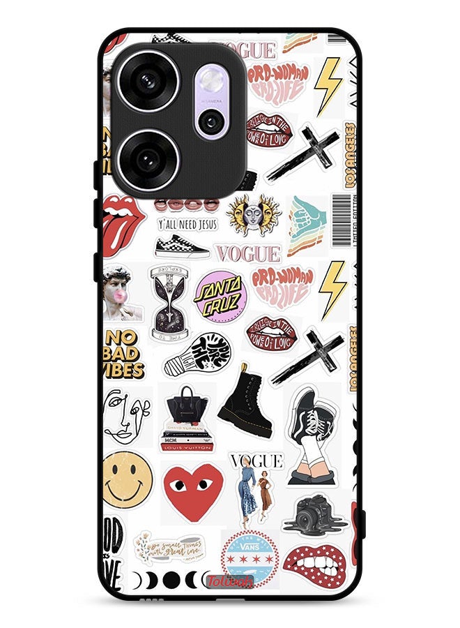 Tolwak Oppo Reno14 F Protective Case Cover No Bad Vibes Stickers