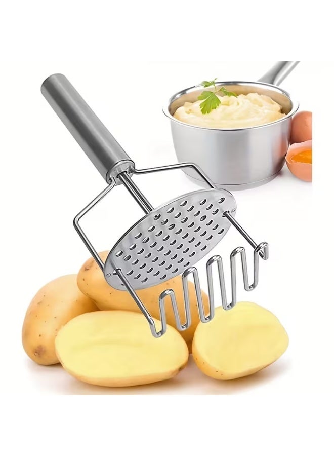 أمم هراسة البطاطس من الفولاذ المقاوم للصدأ – أداة مطبخ ثقيلة الاستخدام ذات وظيفتين - Image 5