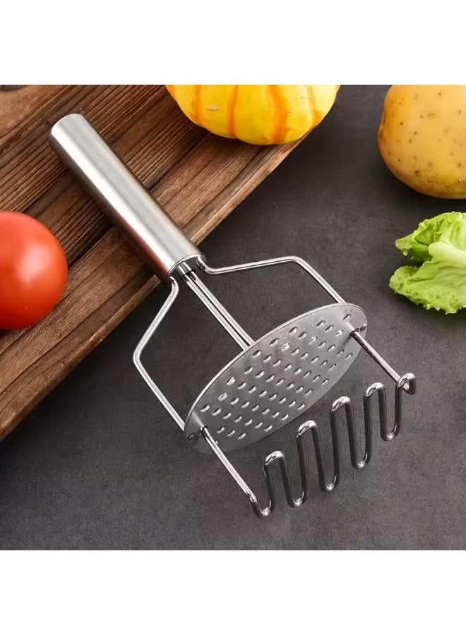 أمم هراسة البطاطس من الفولاذ المقاوم للصدأ – أداة مطبخ ثقيلة الاستخدام ذات وظيفتين - Image 2