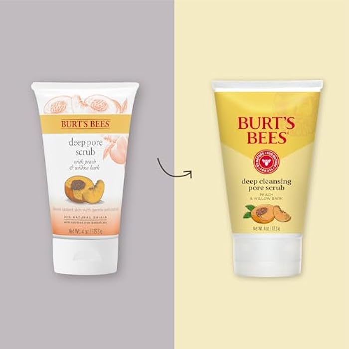Burt's Bees Deep Cleansing Pore Scrub with Peach and Willow Bark, 4 Ounces, Pack of 3 - Image 2