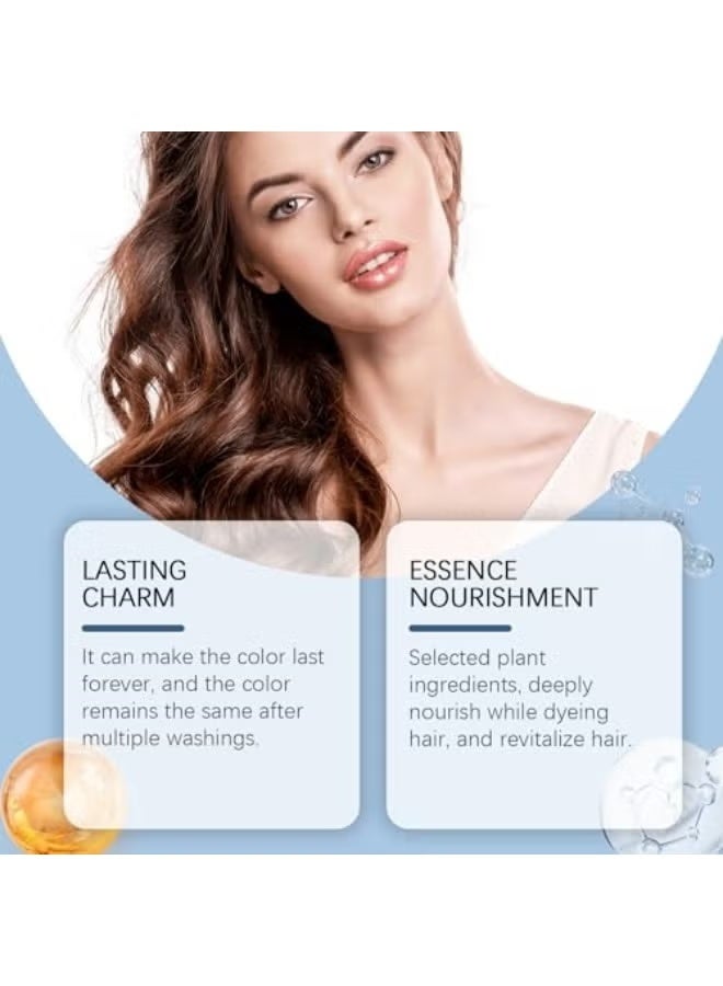 Qiweitang Hair Dye Shampoo, Caviar Protein Hair Dye Shampoo, Nourishing Plant-Based Hairs Coloring Cream, 2-In-1 Lasting Hairs Dyes Shampoos, for Gray Hai-r Coverage, Plant Formula - Image 3