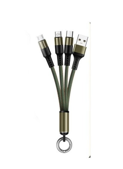 Keychain 3 in 1 Fast Charging Cable For Micro + Lightning + Type-C