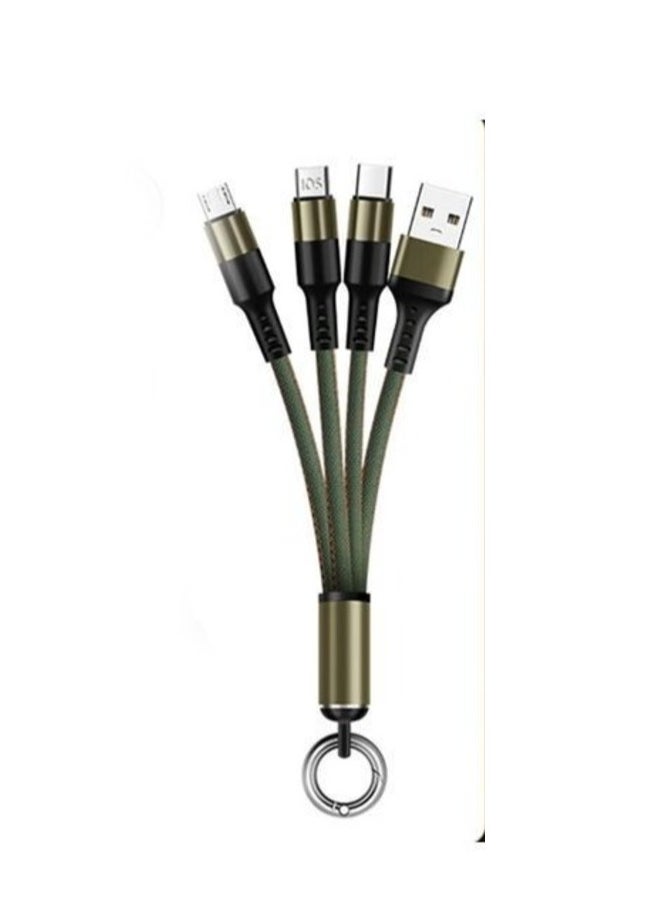Keychain 3 in 1 Fast Charging Cable For Micro + Lightning + Type-C