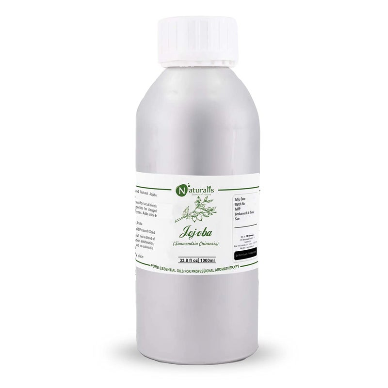 Naturalis Essence of Nature Extra Virgin  Unrefined Cold Pressed Golden Jojoba Carrier Oil for face and Hair  1000ml - Image 1