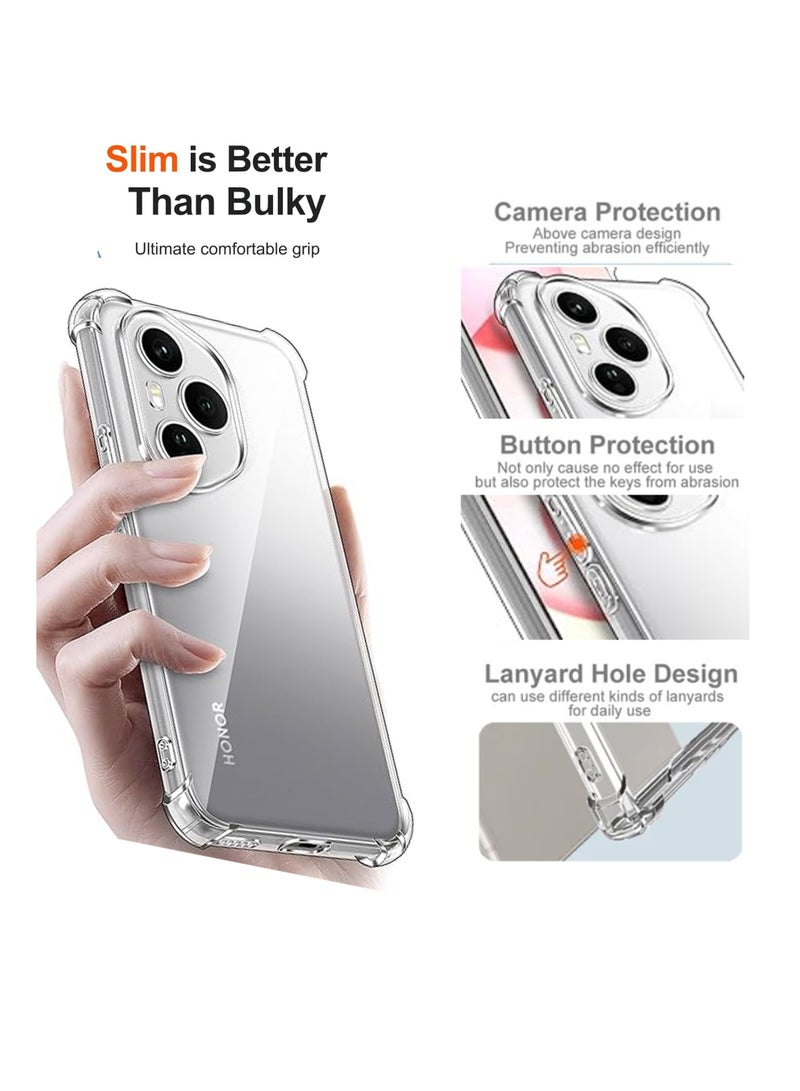 GMATE Honor 400 Pro - Ultra Clear Flexible Shockproof Silicone  Back Cover With Raised Edge Bumps Protection - Transparent - Image 2