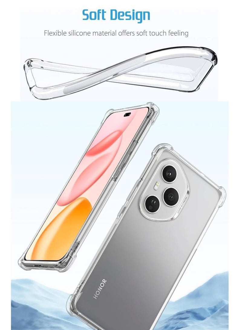 GMATE Honor 400 Pro - Ultra Clear Flexible Shockproof Silicone  Back Cover With Raised Edge Bumps Protection - Transparent - Image 3
