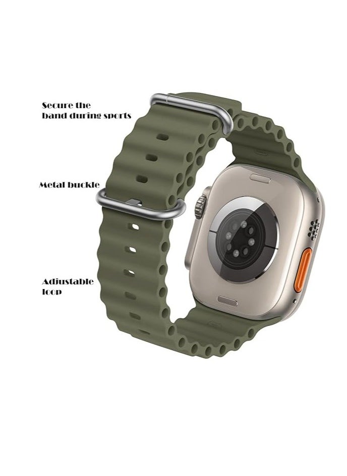ten.tech - Ten Tech Silicone Band for Apple Watch Ultra/Ultra 2 49mm 45mm 44mm 42mm, Waterproof Soft Silicone Sports Band for iWatch Ultra SE 8/7/6/5/4/3/2/1, oily - Image 1