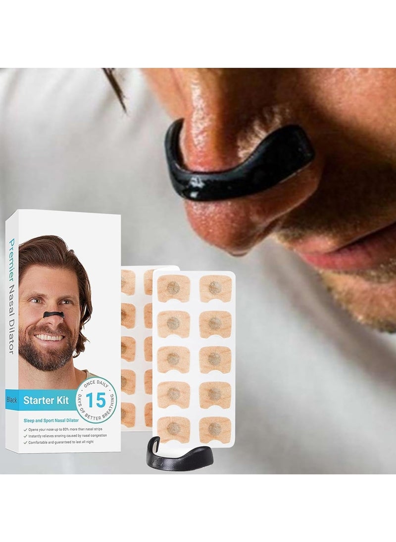 Generic "Nasal Dilator Breathing Aid for Snoring Relief – Nose Strip Starter Kit with 15 Pads, Comfortable & Reusable (UAE)" nasal dilator UAE  anti snoring nose strip  nose breathing aid  sleep aid nasal opener  snore relief device  reusable nasal strip  nose vent sleep solution  breathing strip UAE snoring solution for men  nasal expander for sleeping  - Image 1