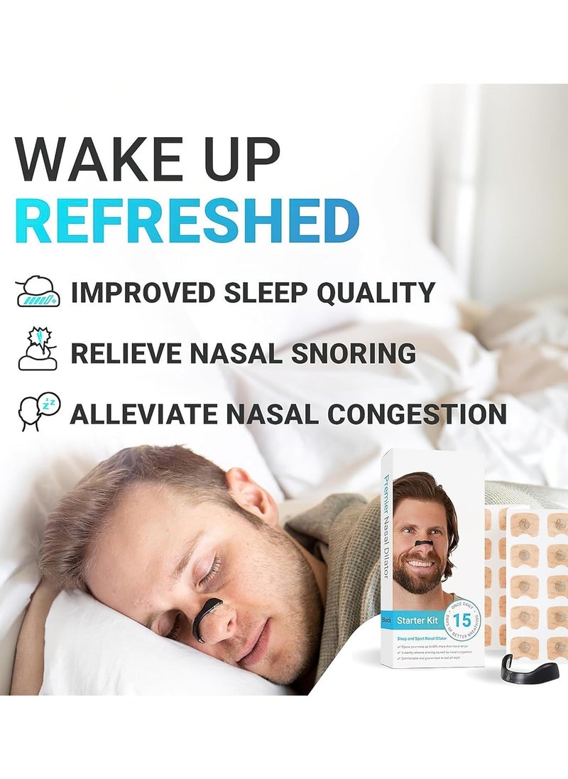 Generic "Nasal Dilator Breathing Aid for Snoring Relief – Nose Strip Starter Kit with 15 Pads, Comfortable & Reusable (UAE)" nasal dilator UAE  anti snoring nose strip  nose breathing aid  sleep aid nasal opener  snore relief device  reusable nasal strip  nose vent sleep solution  breathing strip UAE snoring solution for men  nasal expander for sleeping  - Image 2