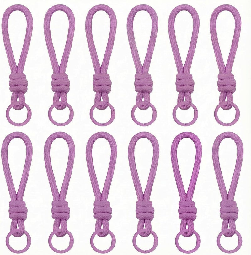 Cmidy Paracord Keychain Wristlet Bag Charm 12pcs Braided Strap Key Ring Rope Keychain Lanyard for Car Keys Phone Plush Toys - Image 1