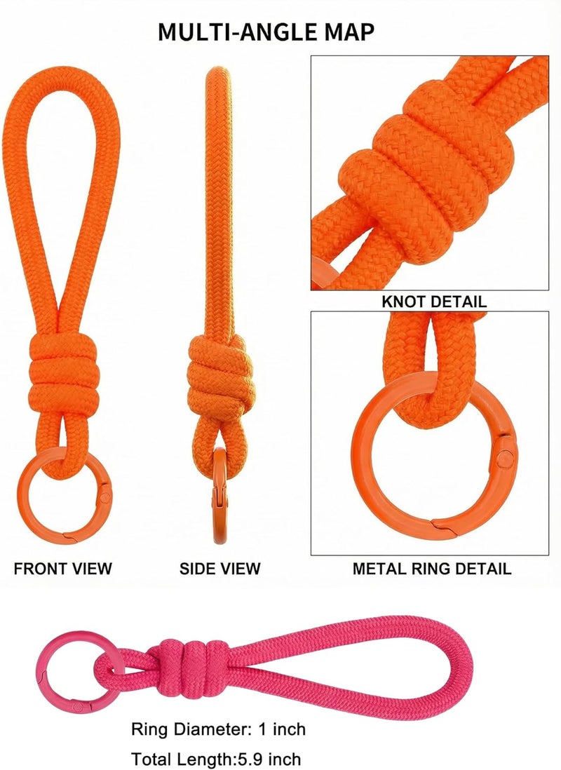 Cmidy Paracord Keychain Wristlet Bag Charm 12pcs Braided Strap Key Ring Rope Keychain Lanyard for Car Keys Phone Plush Toys - Image 5