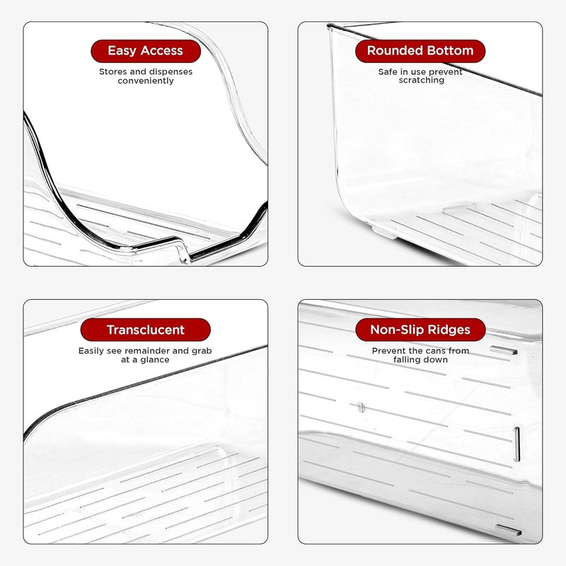 Utopia Kitchen Soda Can Organizer and Dispenser for Refrigerator/Pantry - Durable Can Storage Organizer Fridge & Kitchen Organization - (Clear, Set of 2) - Image 4